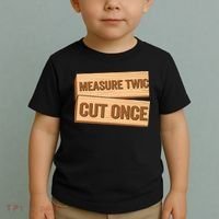 Measure Twice Cut Once Carpenter Funny Woodworking Toddler T-Shirt thumb 2