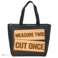 Measure Twice Cut Once Carpenter Funny Woodworking Tote Bag thumb 0