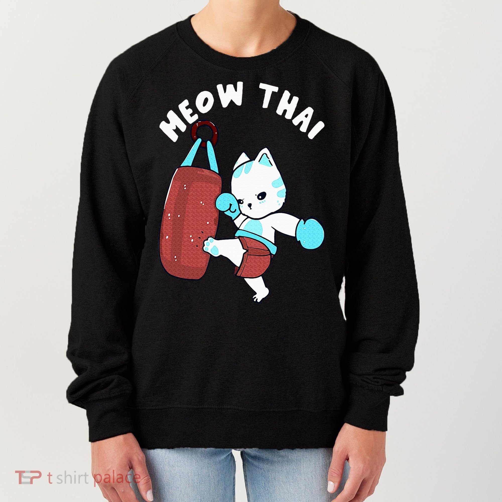 Muay Thai Cat Meow Thai Punching Bag Fighting Sport Women's Sweatshirt