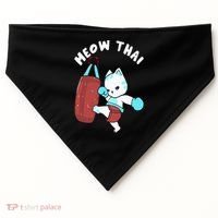Muay Thai Cat Meow Thai Punching Bag Fighting Sport USA-Made Doggie Bandana thumb 0