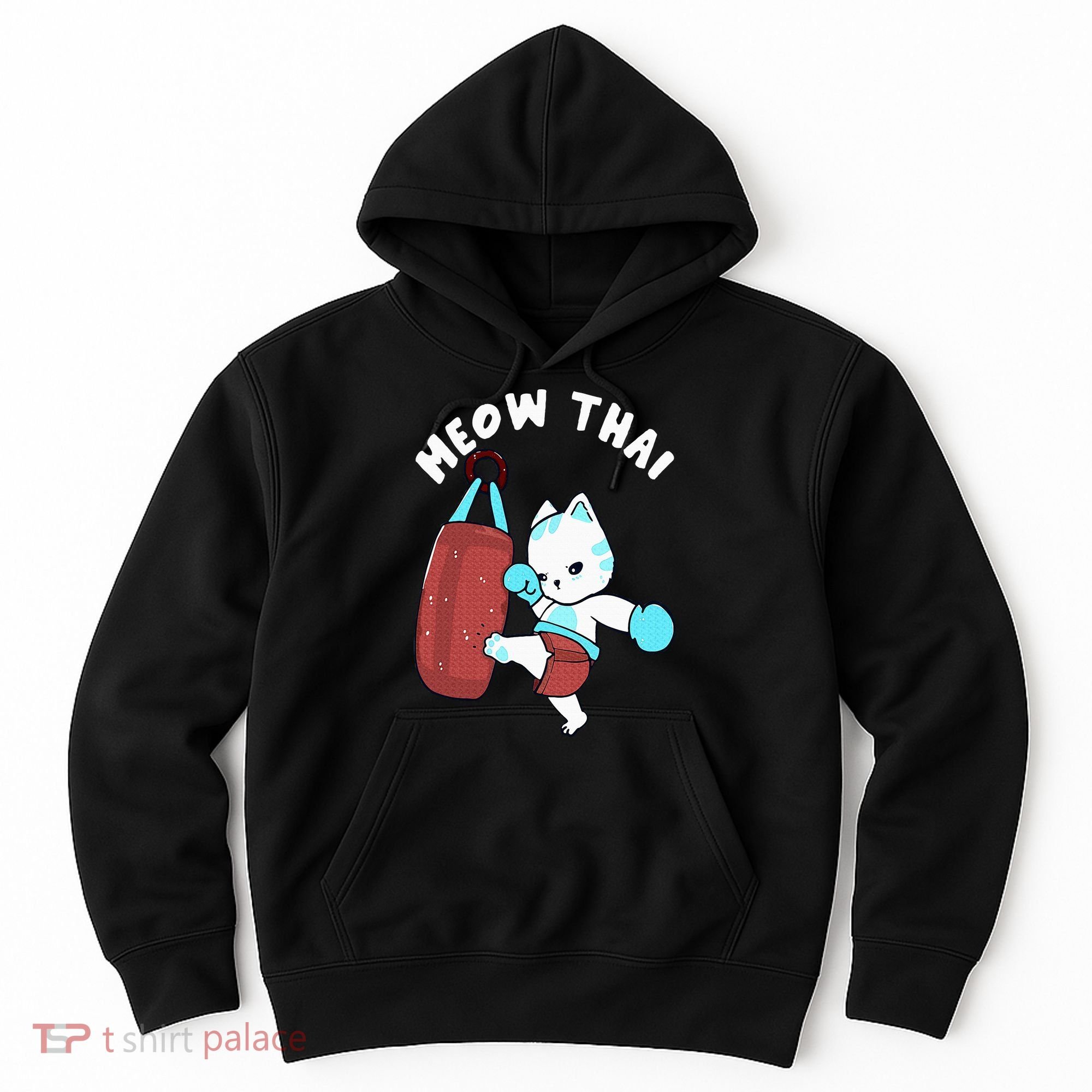 Muay Thai Cat Meow Thai Punching Bag Fighting Sport Hoodie
