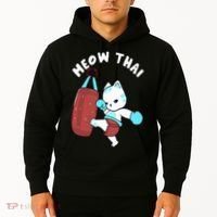 Muay Thai Cat Meow Thai Punching Bag Fighting Sport Hoodie thumb 2
