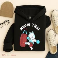 Muay Thai Cat Meow Thai Punching Bag Fighting Sport Hoodie thumb 4