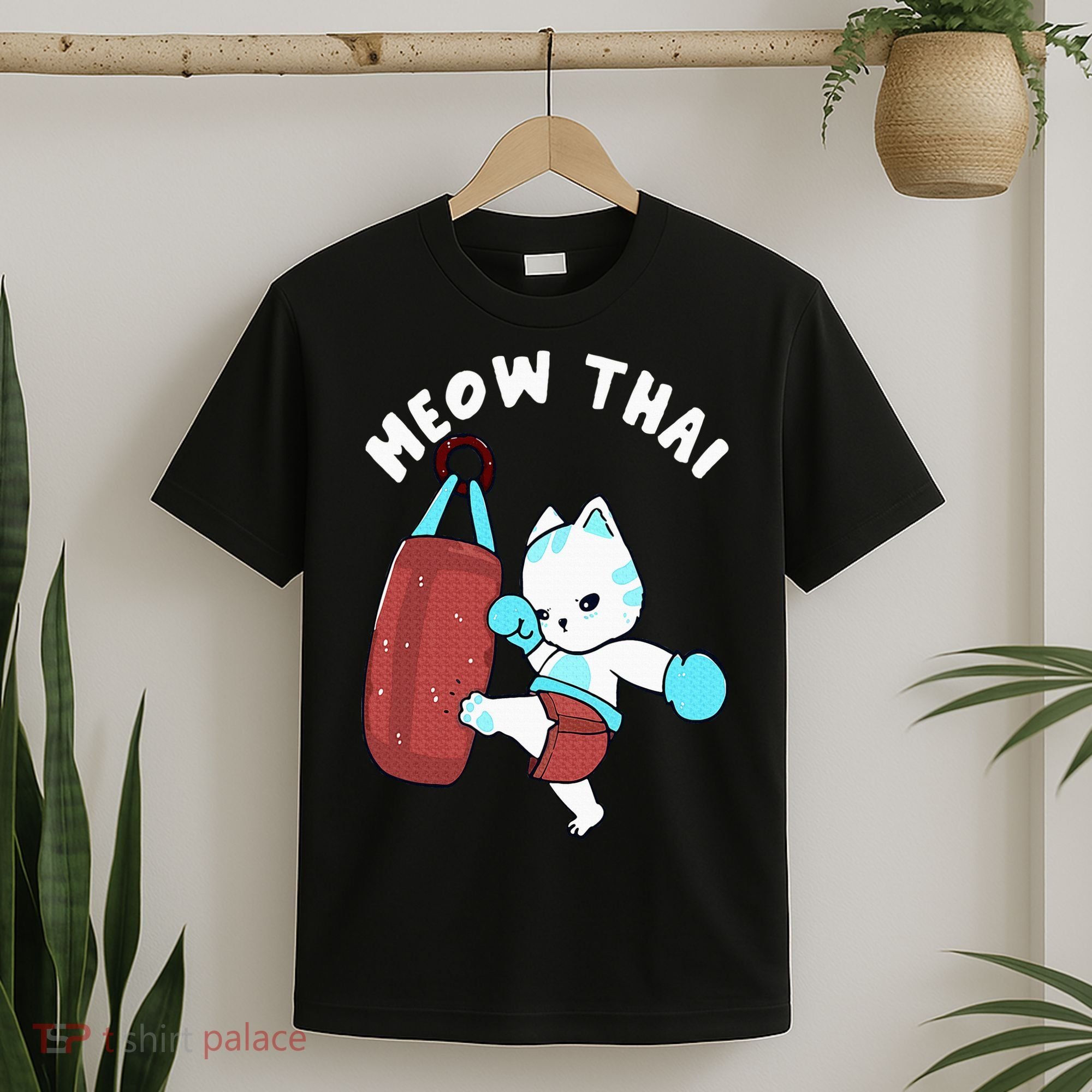 Muay Thai Cat Meow Thai Punching Bag Fighting Sport T-Shirt