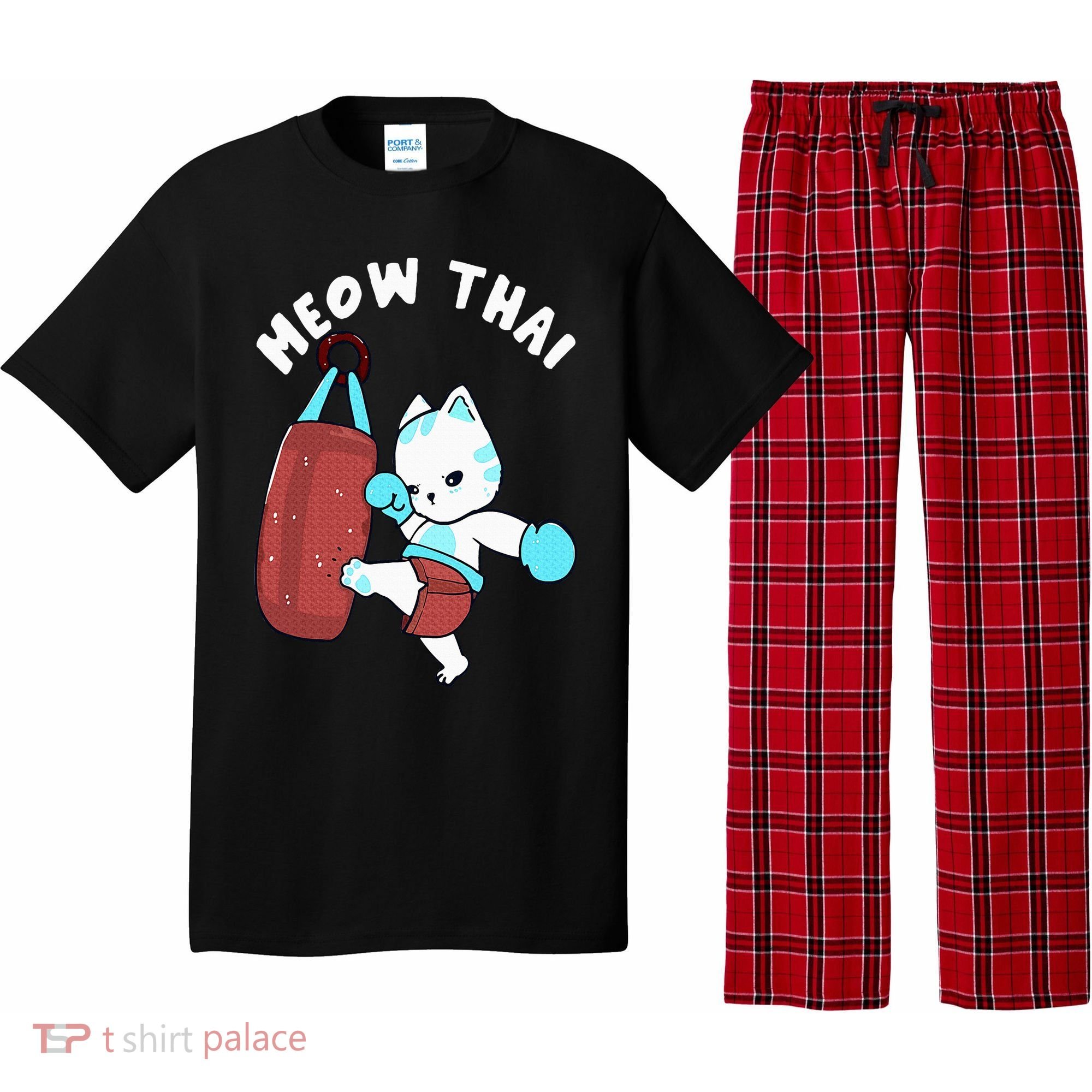 Muay Thai Cat Meow Thai Punching Bag Fighting Sport Pajama Set