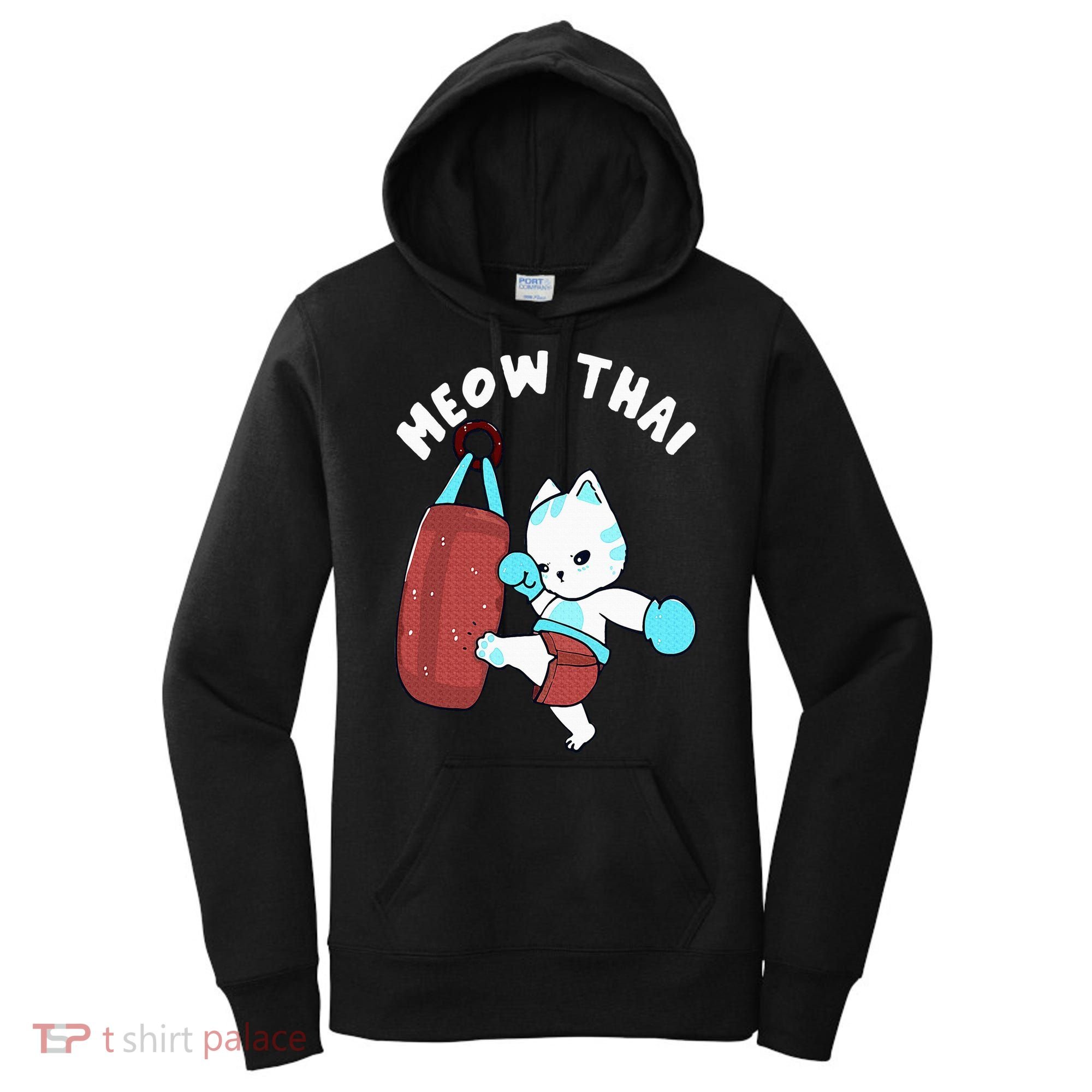 Muay Thai Cat Meow Thai Punching Bag Fighting Sport Women's Hoodie
