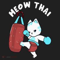 Muay Thai Cat Meow Thai Punching Bag Fighting Sport Tumbler thumb 3
