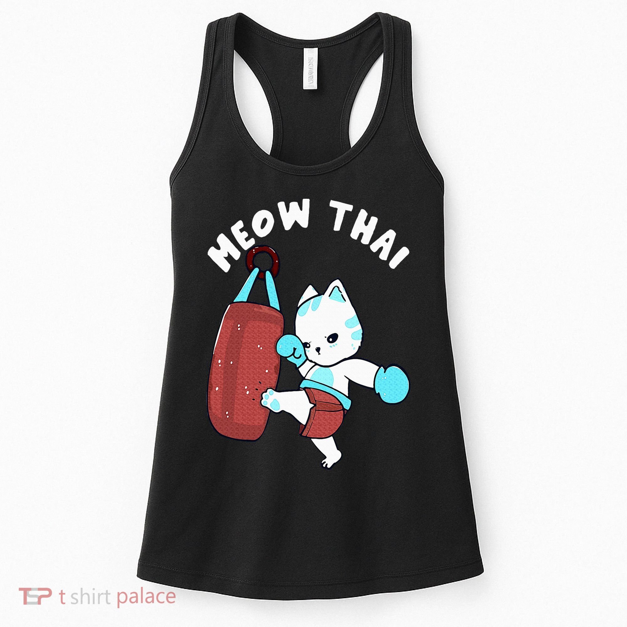 Muay Thai Cat Meow Thai Punching Bag Fighting Sport Women's Tank Top