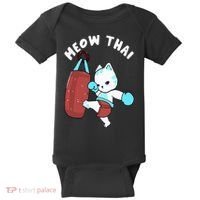 Muay Thai Cat Meow Thai Punching Bag Fighting Sport Baby Bodysuit thumb 0