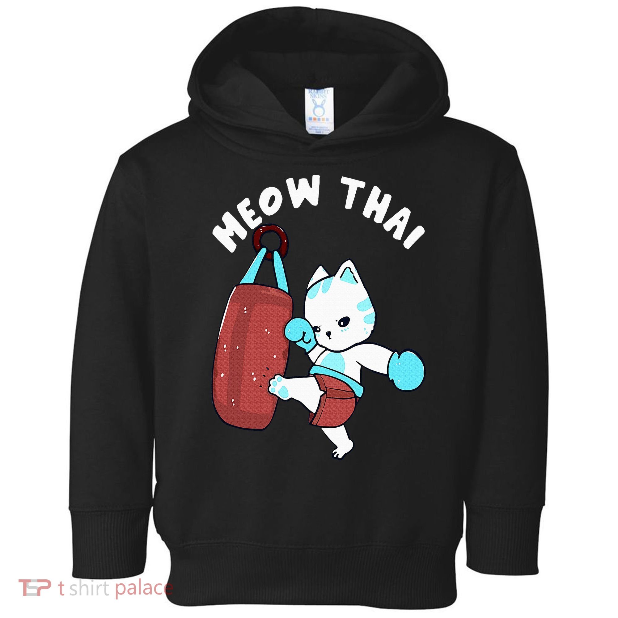 Muay Thai Cat Meow Thai Punching Bag Fighting Sport Toddler Hoodie