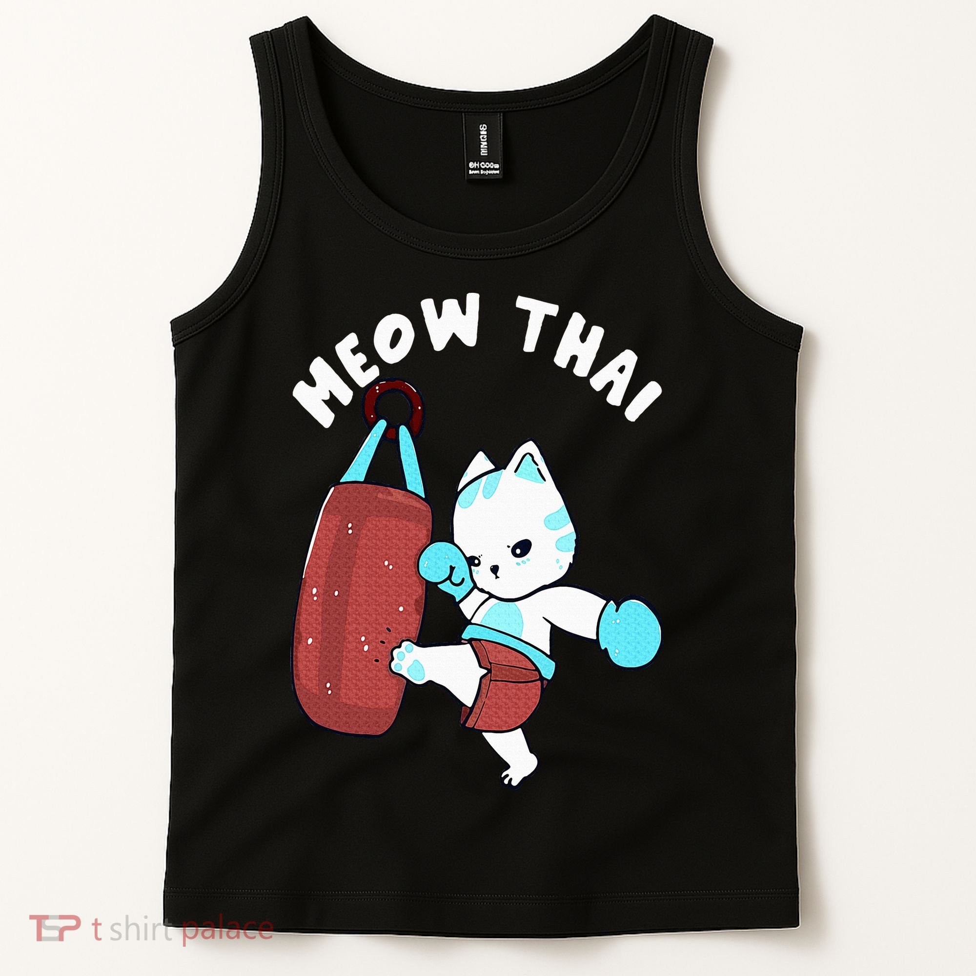 Muay Thai Cat Meow Thai Punching Bag Fighting Sport Tank Top