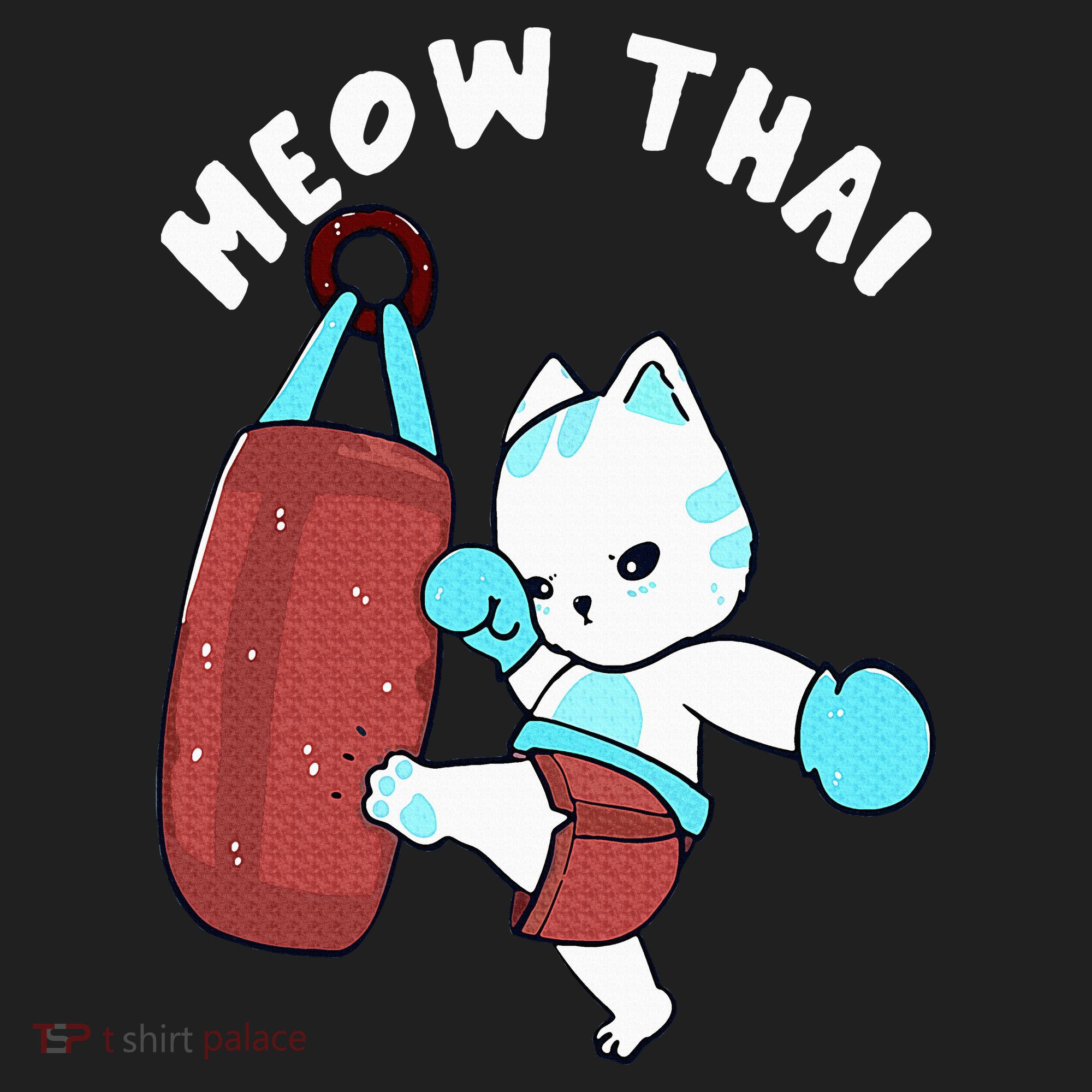 Muay Thai Cat Meow Thai Punching Bag Fighting Sport Golf Towel