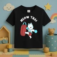Muay Thai Cat Meow Thai Punching Bag Fighting Sport Toddler T-Shirt thumb 3