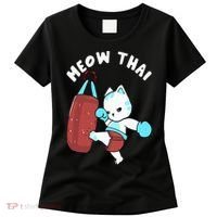 Muay Thai Cat Meow Thai Punching Bag Fighting Sport Women's T-Shirt thumb 0