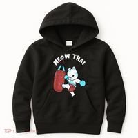 Muay Thai Cat Meow Thai Punching Bag Fighting Sport Kids Hoodie thumb 0