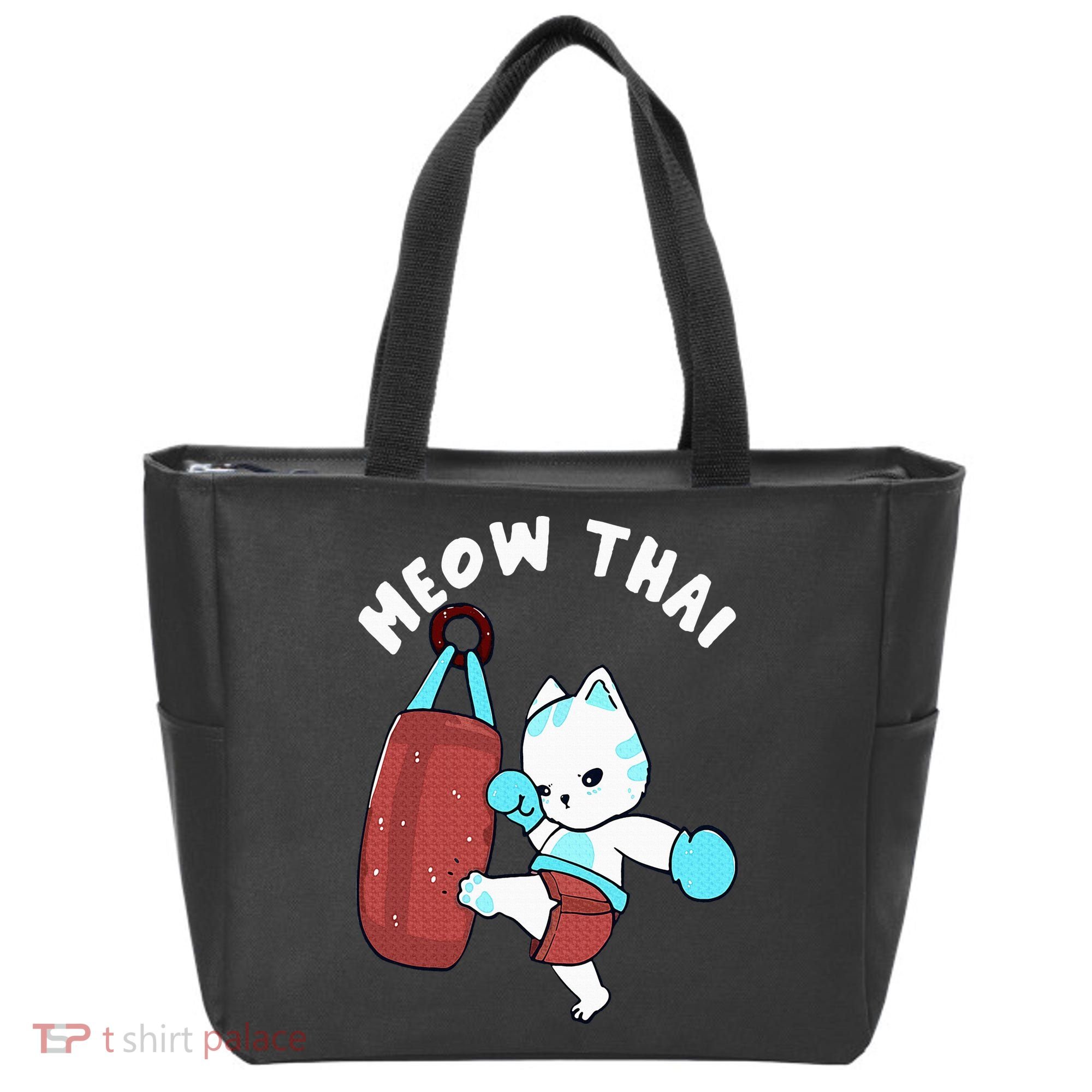 Muay Thai Cat Meow Thai Punching Bag Fighting Sport Tote Bag