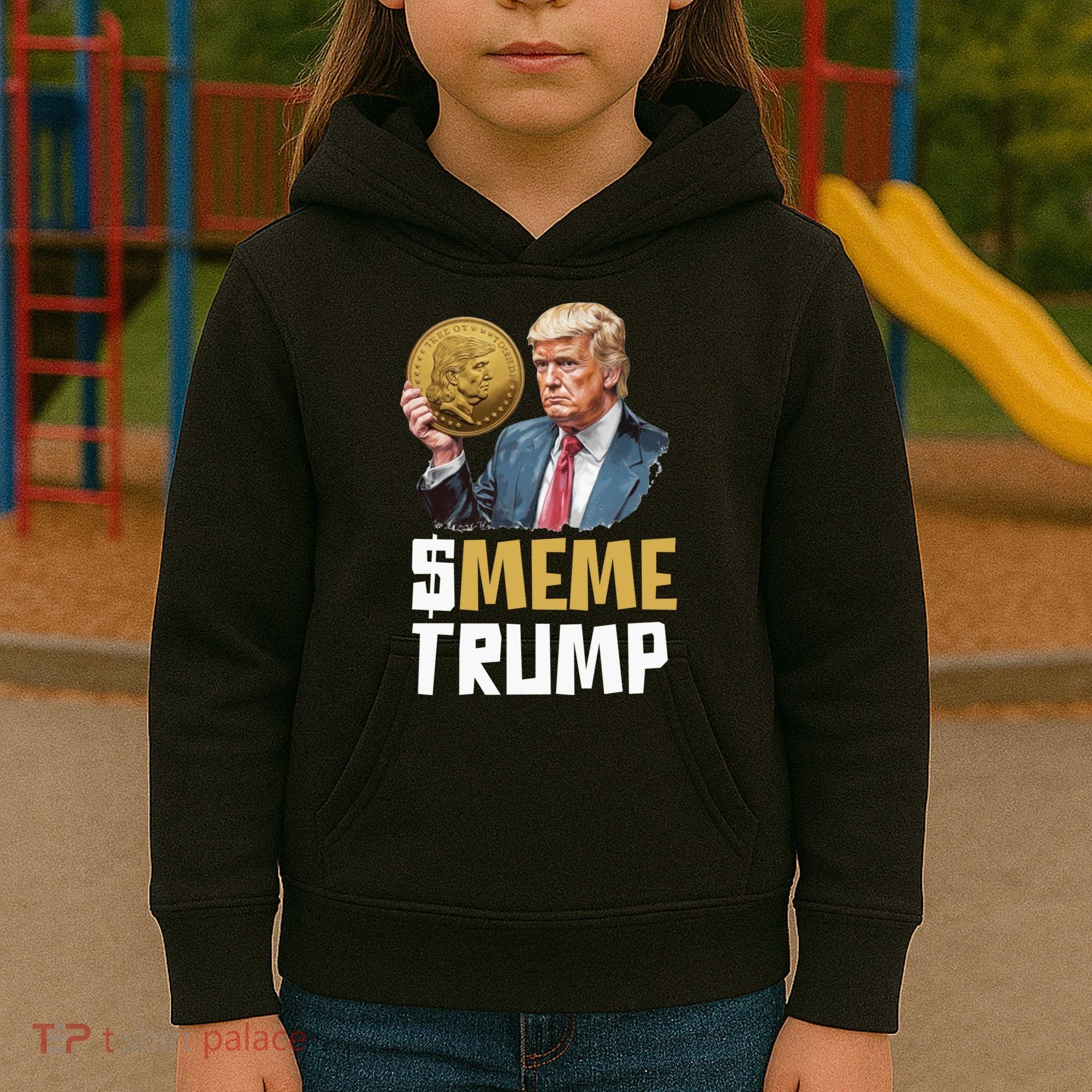 Meme Trump Coin Crypto Currency $Trump Kids Hoodie