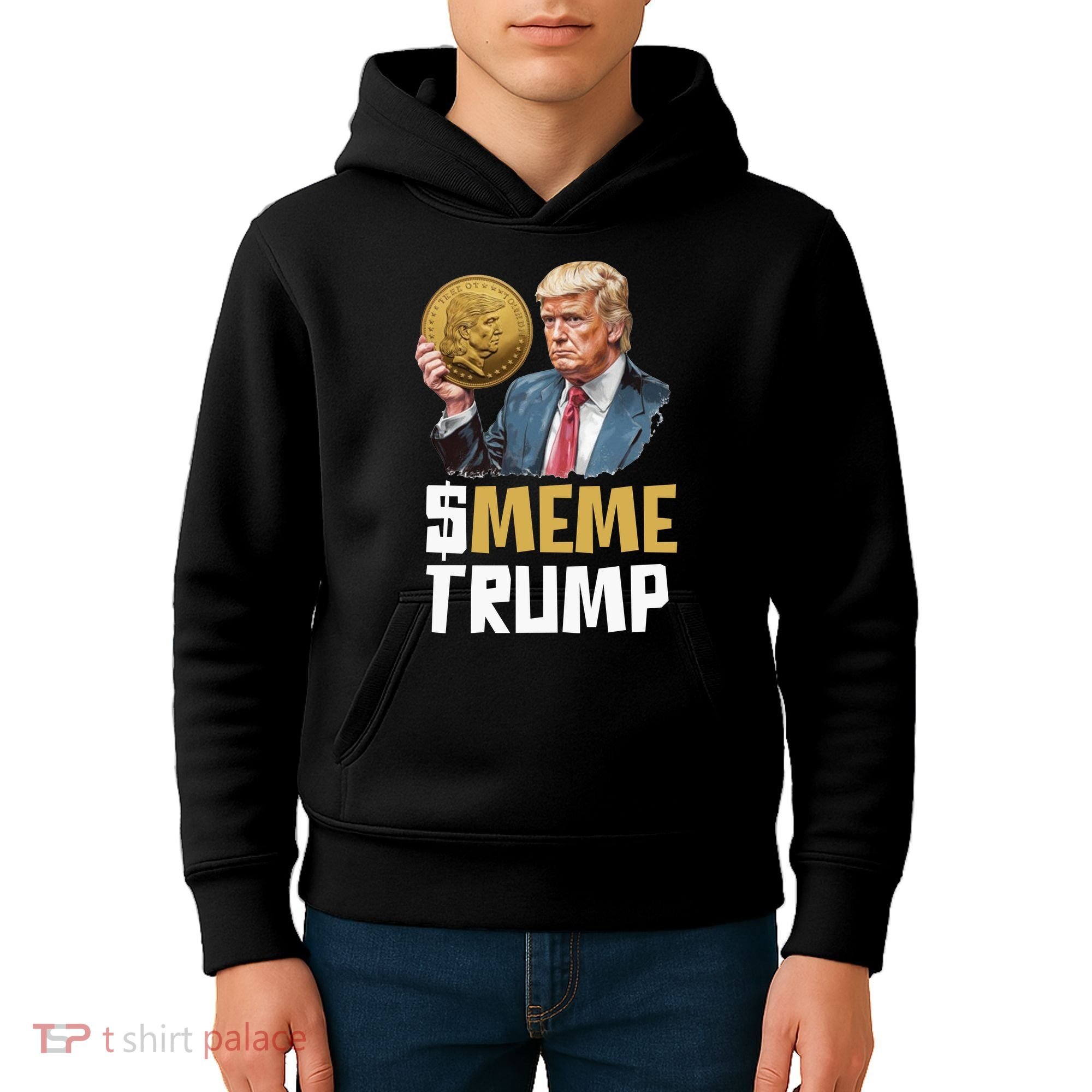 Meme Trump Coin Crypto Currency $Trump Kids Hoodie