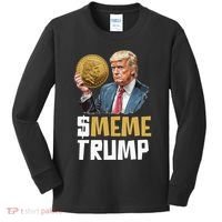 Meme Trump Coin Crypto Currency $Trump Kids Long Sleeve Shirt thumb 0