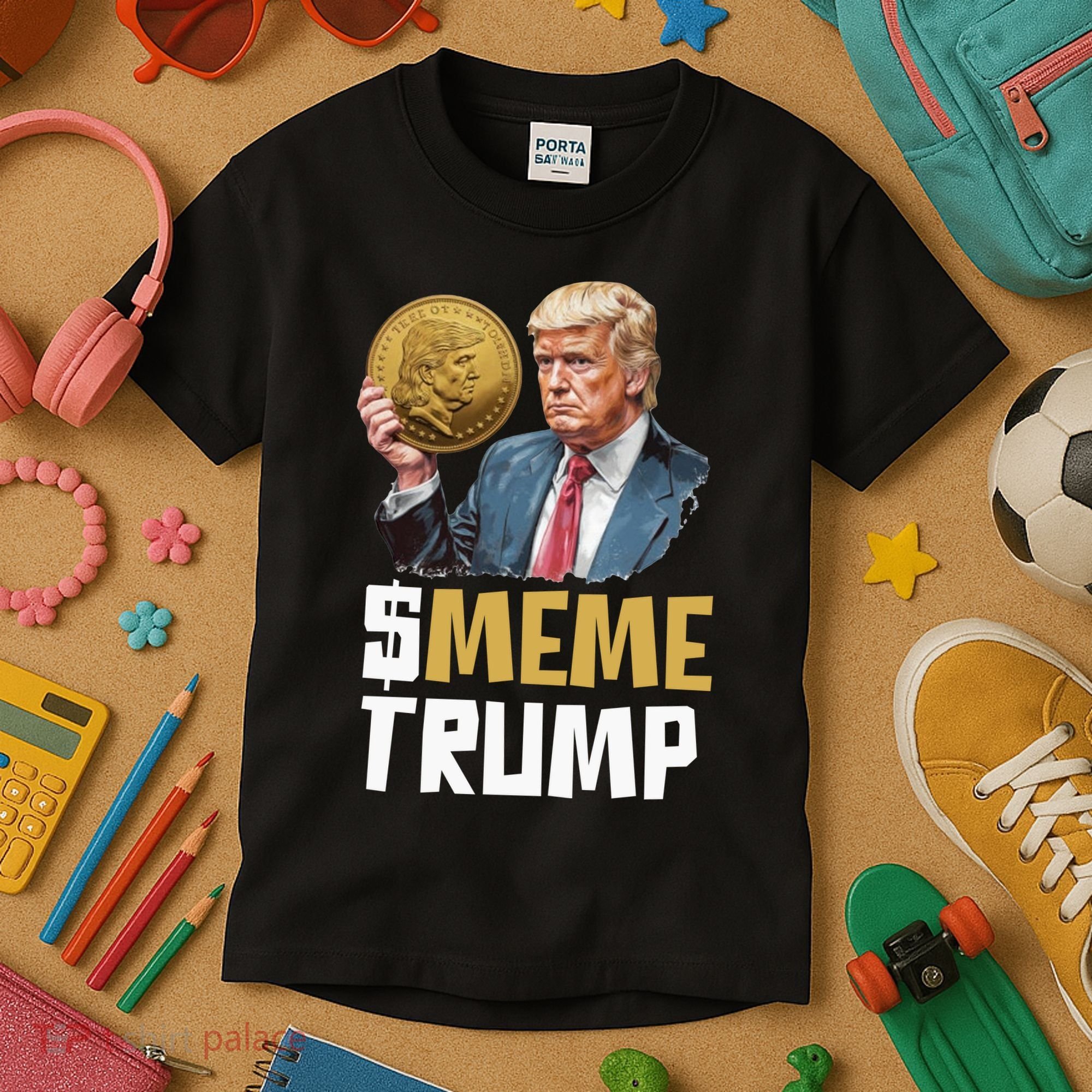 Meme Trump Coin Crypto Currency $Trump Kids T-Shirt