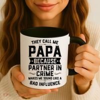 Mens They Call Me Papa Because Partner In Crime Shirt Fathers Day TShirt Coffee Mug thumb 3