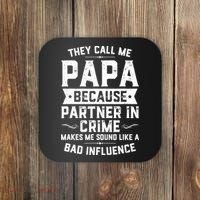 Mens They Call Me Papa Because Partner In Crime Shirt Fathers Day TShirt Coaster thumb 0