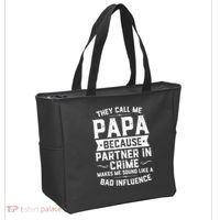 Mens They Call Me Papa Because Partner In Crime Shirt Fathers Day TShirt Tote Bag thumb 2