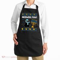 Meowzel Tov Chanukah Jewish Black Cat Hanukkah Ugly Sweater Apron thumb 2