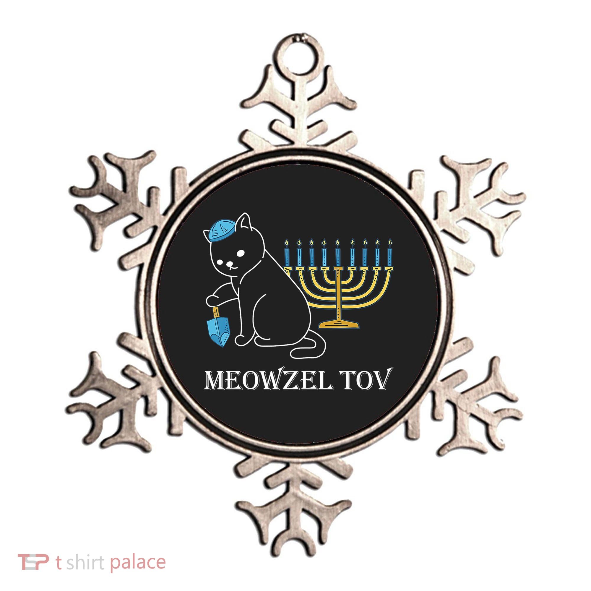 Meowzel Tov Chanukah Jewish Cat Owner Ugly Hanukkah Ornament