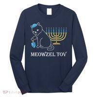 Meowzel Tov Chanukah Jewish Cat Owner Ugly Hanukkah Long Sleeve Shirt thumb 0