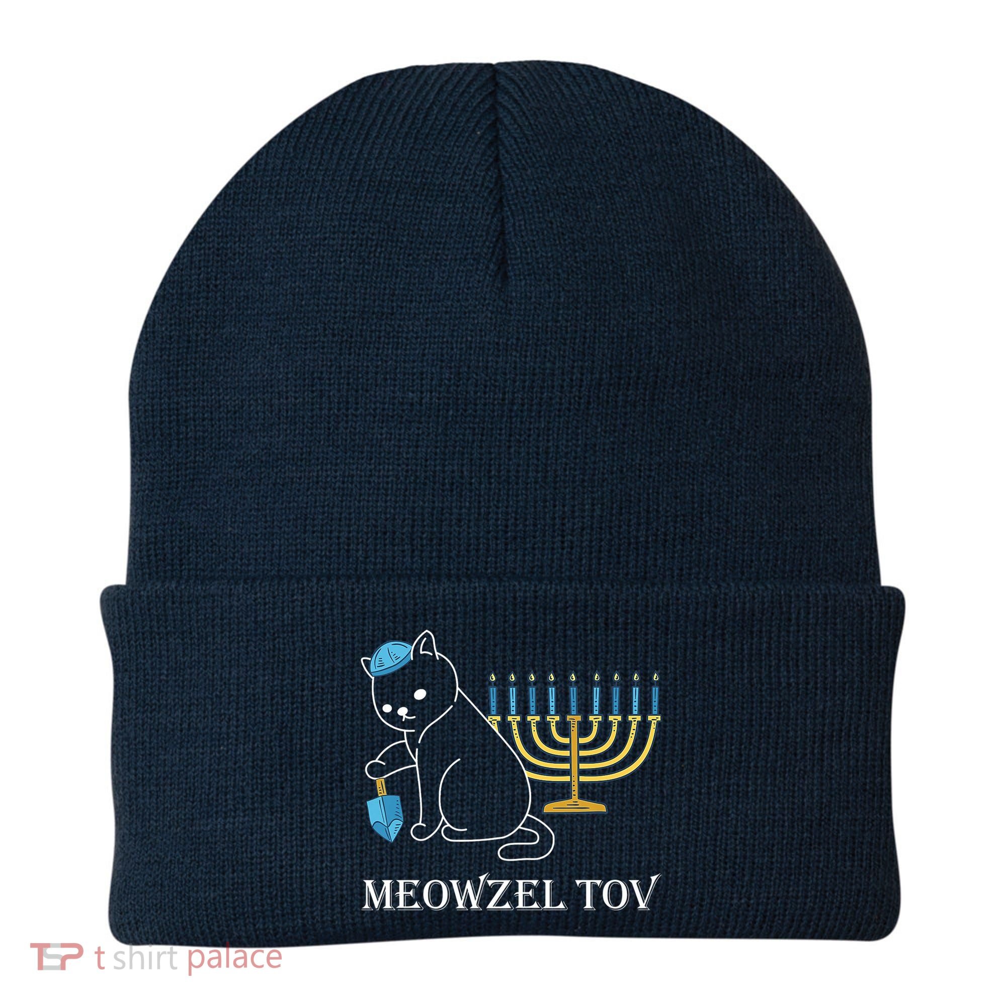 Meowzel Tov Chanukah Jewish Cat Owner Ugly Hanukkah Beanie