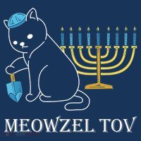 Meowzel Tov Chanukah Jewish Cat Owner Ugly Hanukkah Women's Hoodie thumb 2