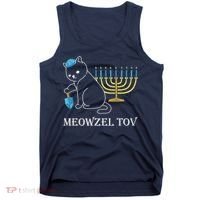 Meowzel Tov Chanukah Jewish Cat Owner Ugly Hanukkah Tank Top thumb 0