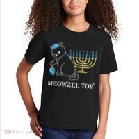 Meowzel Tov Chanukah Jewish Cat Owner Ugly Hanukkah Kids T-Shirt thumb 2