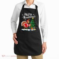 Merry Thanksmas Christmas Turkey Santa Thanksgiving Fall Apron thumb 2