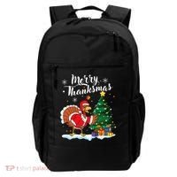 Merry Thanksmas Christmas Turkey Santa Thanksgiving Fall Backpack thumb 0