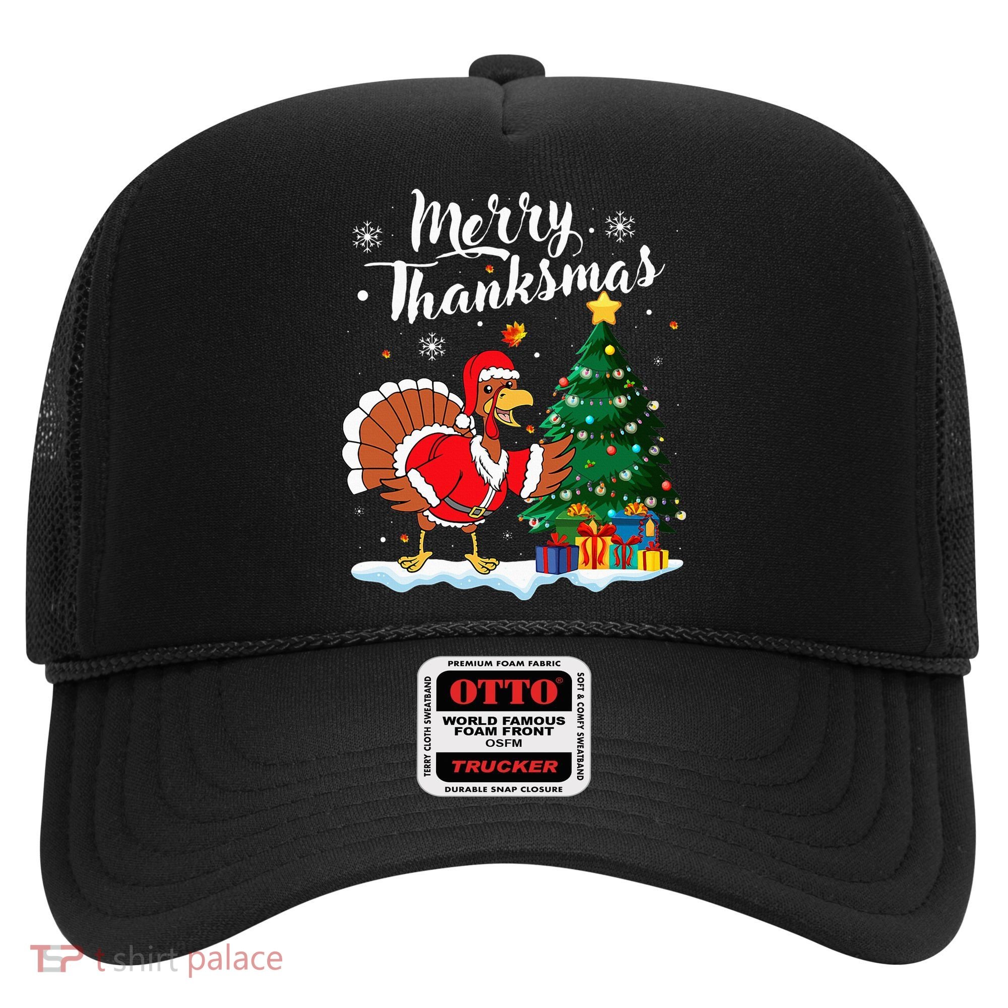 Merry Thanksmas Christmas Turkey Santa Thanksgiving Fall Hat
