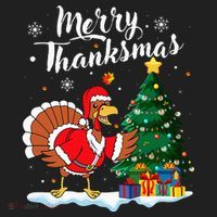 Merry Thanksmas Christmas Turkey Santa Thanksgiving Fall Hat thumb 2