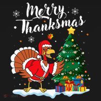Merry Thanksmas Christmas Turkey Santa Thanksgiving Fall Visor thumb 3