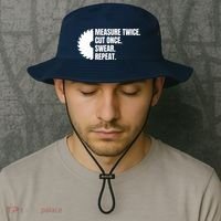 Measure Twice Cut Once Swear Repeat Bucket Hat thumb 2