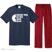Measure Twice Cut Once Swear Repeat Pajama Set thumb 0