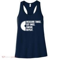 Measure Twice Cut Once Swear Repeat Women's Tank Top thumb 0