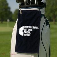 Measure Twice Cut Once Swear Repeat Golf Towel thumb 2
