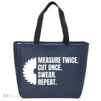 Measure Twice Cut Once Swear Repeat Tote Bag thumb 0