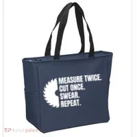 Measure Twice Cut Once Swear Repeat Tote Bag thumb 2