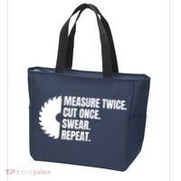Measure Twice Cut Once Swear Repeat Tote Bag thumb 3