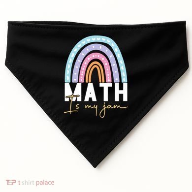 Math Teacher Cute Gift Math Is My Jam Cute Gift USA-Made Doggie Bandana