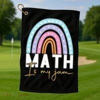 Math Teacher Cute Gift Math Is My Jam Cute Gift Golf Towel thumb 1