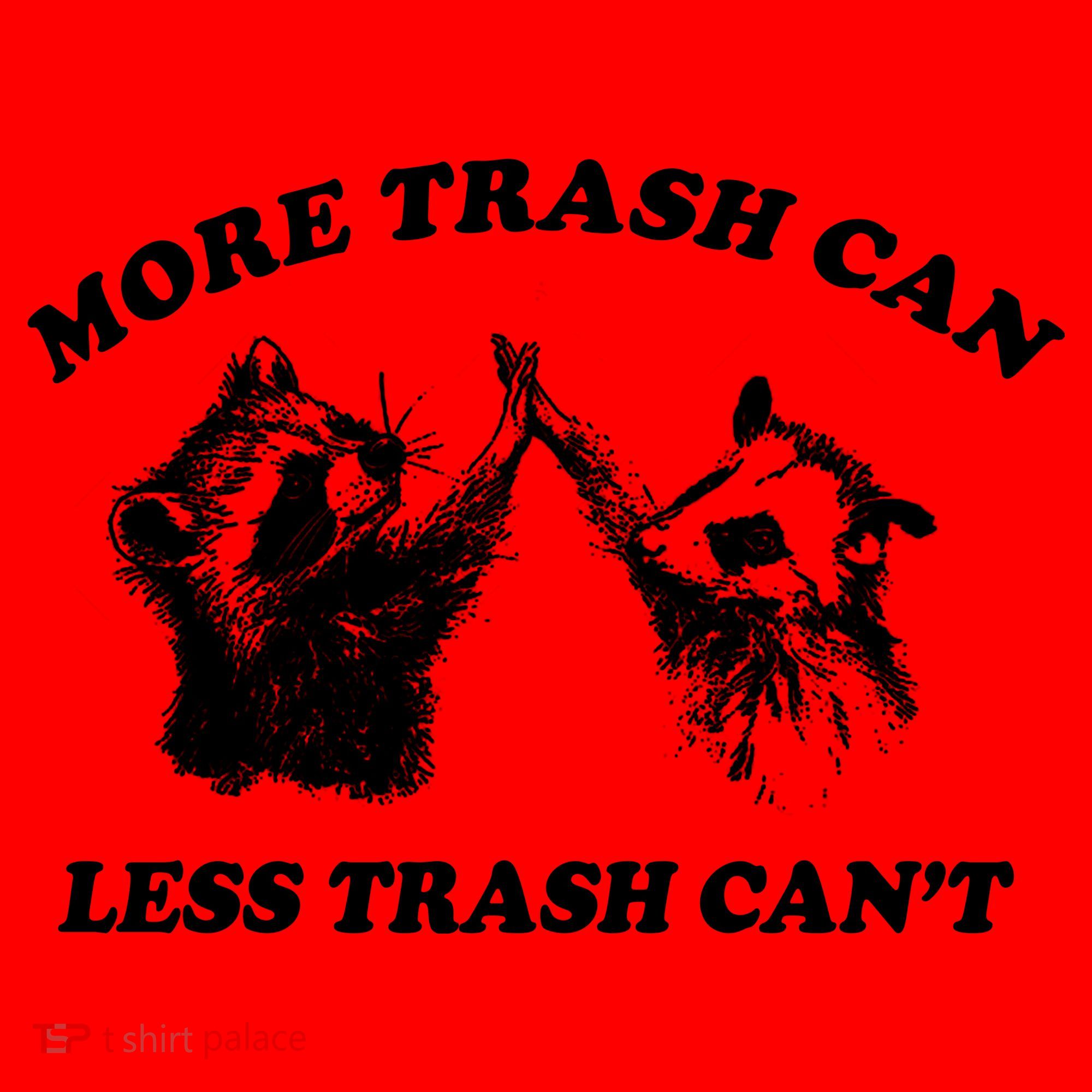 More Trach Can Less Trach CanT Funny Raccoon Santa Hat
