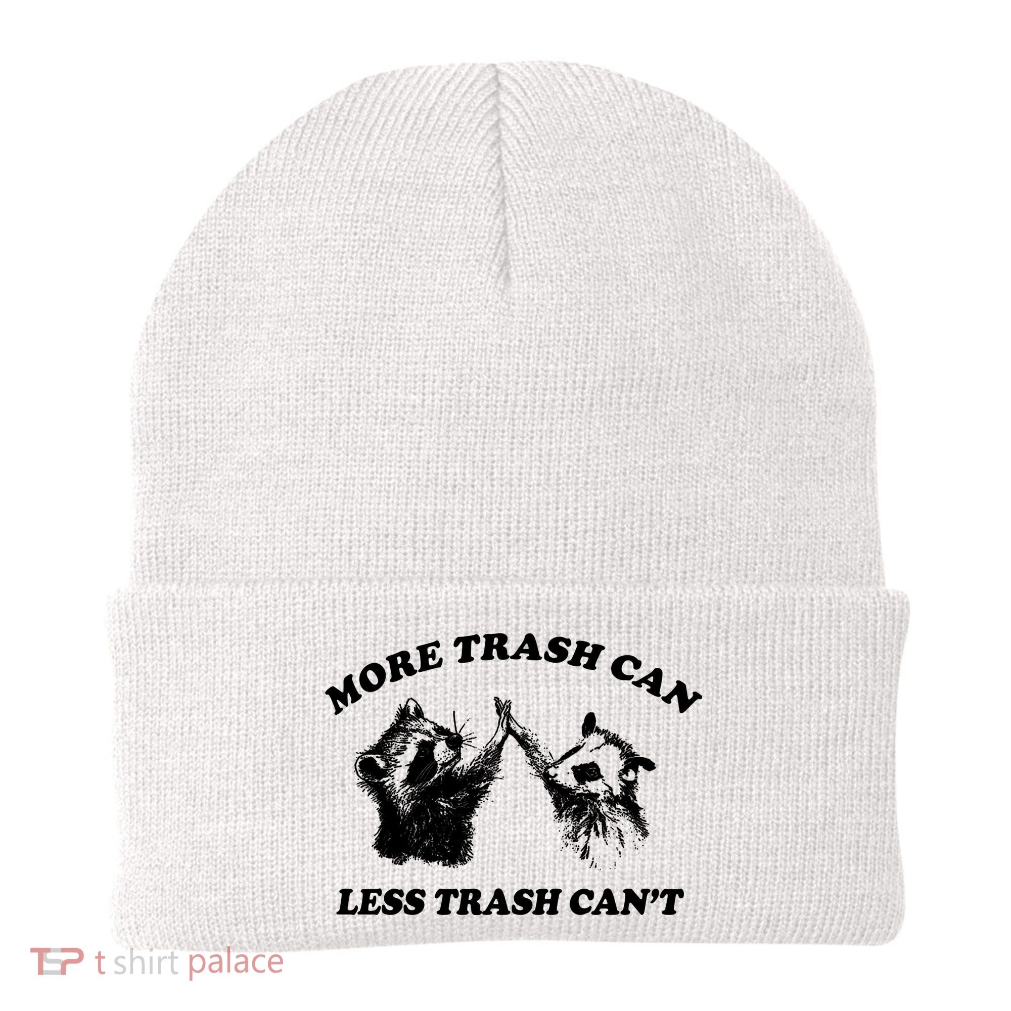 More Trach Can Less Trach CanT Funny Raccoon Beanie
